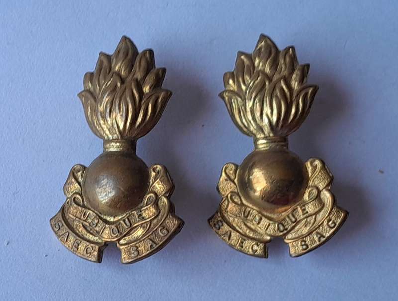Early Pair SA Army Engineers Corps Badges.  Pins Intact.