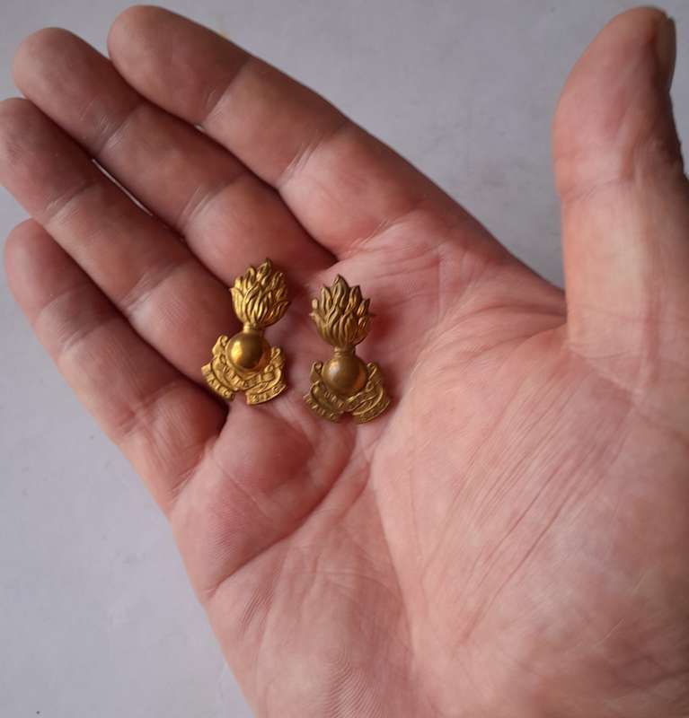 Early Pair SA Army Engineers Corps Badges.  Pins Intact.