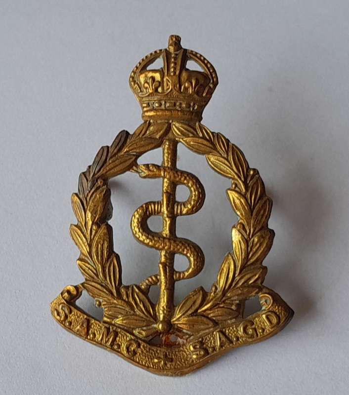 SA Union Army Medical Corps Collar Badge.  Lugs Intact.