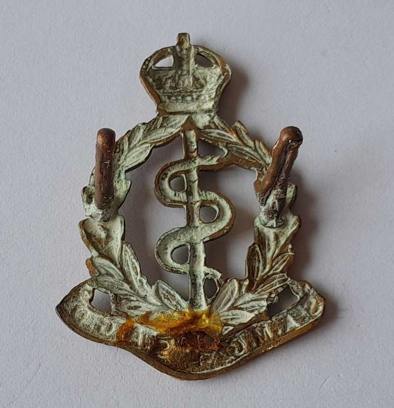 SA Union Army Medical Corps Collar Badge.  Lugs Intact.