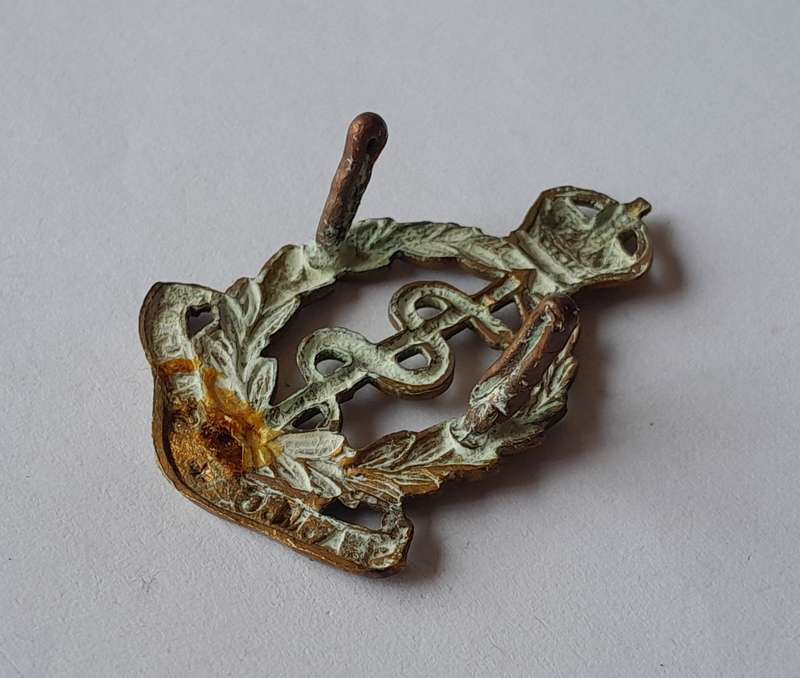 SA Union Army Medical Corps Collar Badge.  Lugs Intact.
