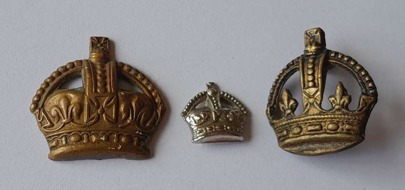 WW2 British Officers Rank Badge Set.  King's Crown.