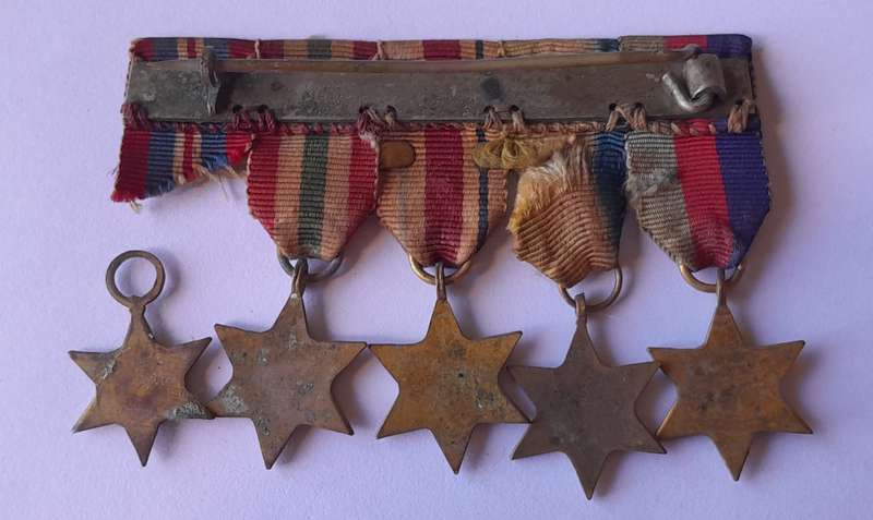 WW2 Set of 5 x Miniature Star Medals.  North Africa Clasp.