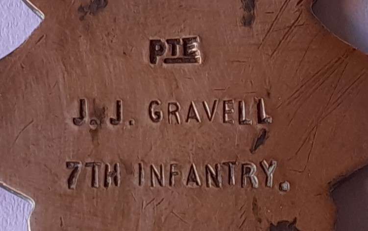WW1 Full Size 1914 - 1915 Star Medal  to "Pte J.J. Gravell, 7th Infantry".