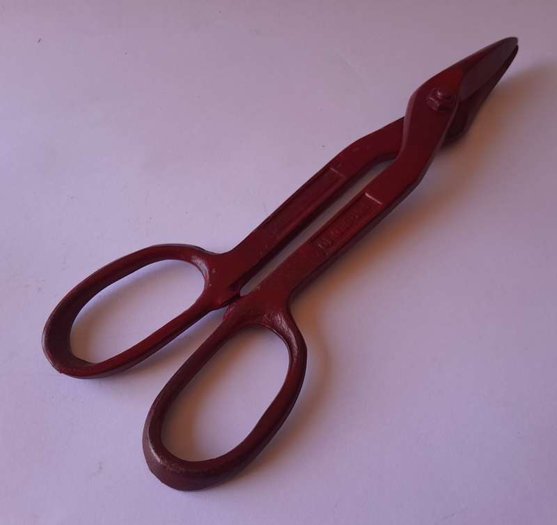 Vintage Forged No.10 Tin Snips Shears by "Footprint". Sheffield, England.