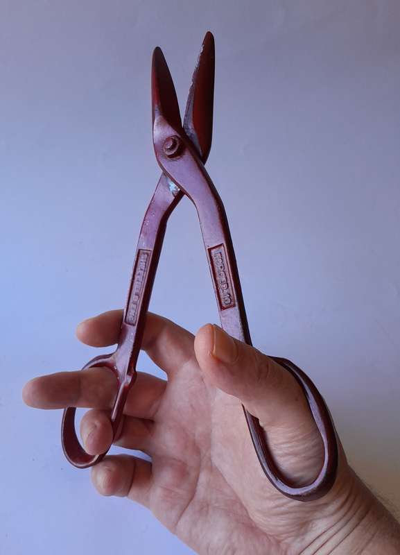 Vintage Forged No.10 Tin Snips Shears by "Footprint". Sheffield, England.