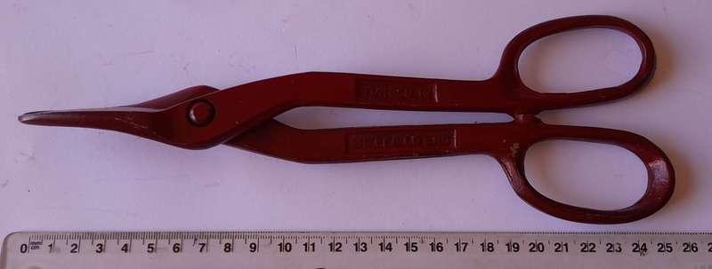 Vintage Forged No.10 Tin Snips Shears by "Footprint". Sheffield, England.