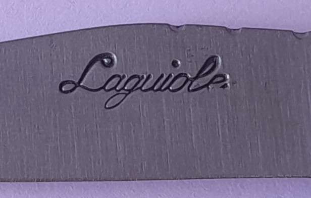 Vintage `Laguiole` Folding Knife With Multi-Colour Wood Handle.