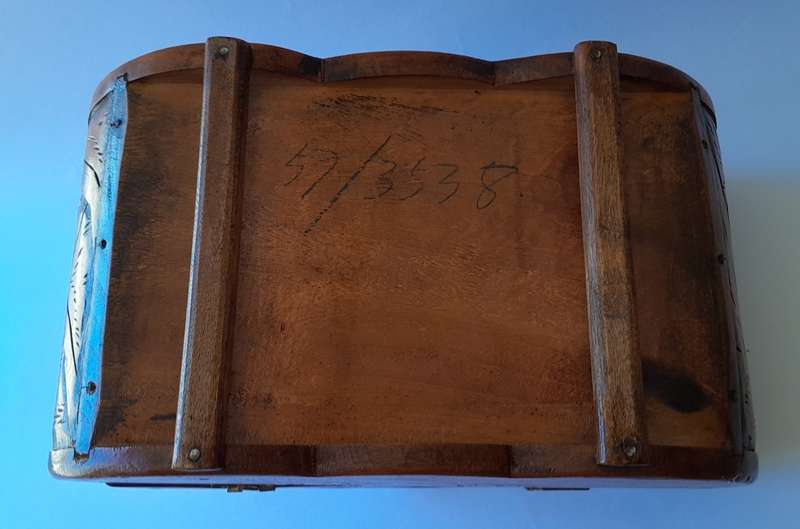 Antique Chinese Hand-Carved Camphor Wood Box Chest. 25.5cm.