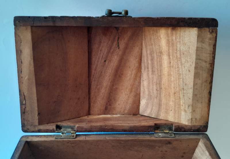 Antique Chinese Hand-Carved Camphor Wood Box Chest. 25.5cm.