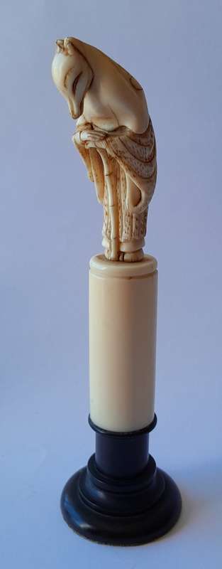 Japanese Meiji Period (1868-1912) Netsuke Of The Fox-Priest Hakusozu. 15.5cm.