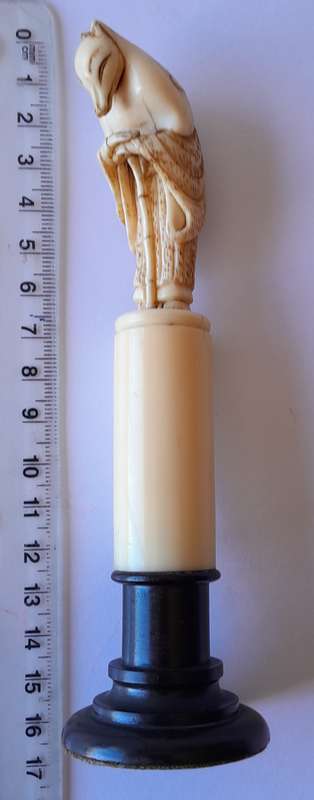 Japanese Meiji Period (1868-1912) Netsuke Of The Fox-Priest Hakusozu. 15.5cm.