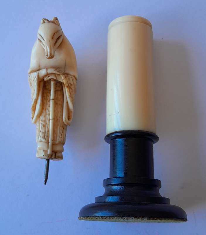 Japanese Meiji Period (1868-1912) Netsuke Of The Fox-Priest Hakusozu. 15.5cm.