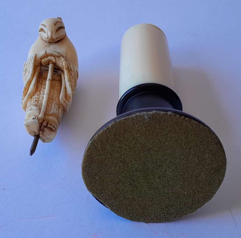 Japanese Meiji Period (1868-1912) Netsuke Of The Fox-Priest Hakusozu. 15.5cm.