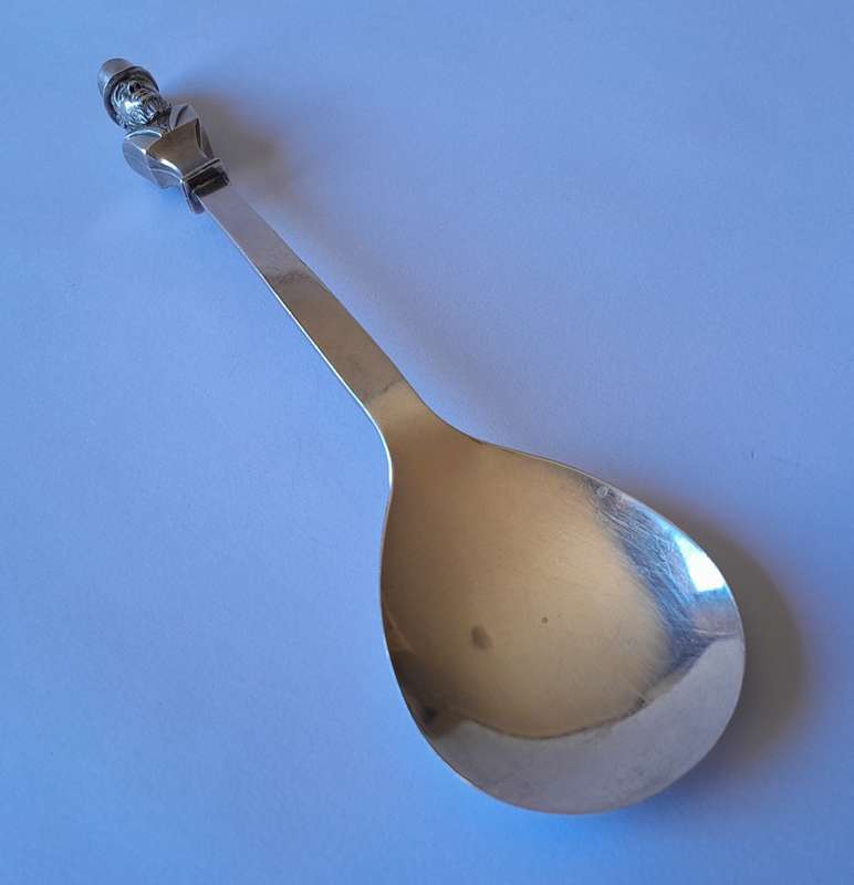Solid Silver Paul Kruger Spoon to Commemorate `Battle of Amajuba`. Cape Mint. 40.66 grams.