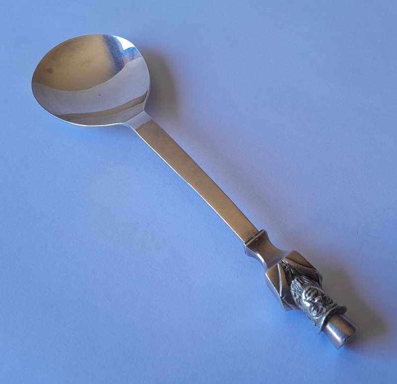 Solid Silver Paul Kruger Spoon to Commemorate `Battle of Amajuba`. Cape Mint. 40.66 grams.