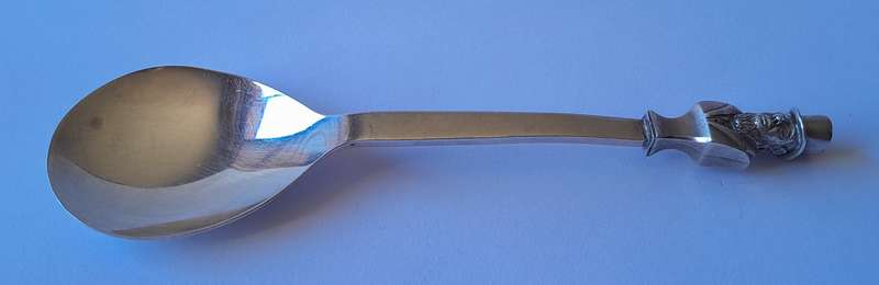 Solid Silver Paul Kruger Spoon to Commemorate `Battle of Amajuba`. Cape Mint. 40.66 grams.