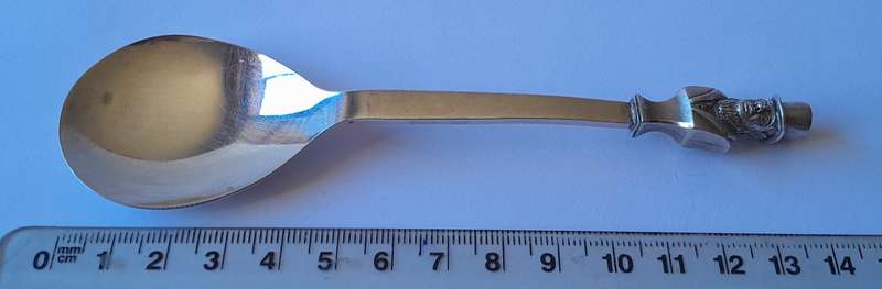 Solid Silver Paul Kruger Spoon to Commemorate `Battle of Amajuba`. Cape Mint. 40.66 grams.