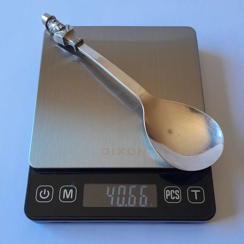 Solid Silver Paul Kruger Spoon to Commemorate `Battle of Amajuba`. Cape Mint. 40.66 grams.