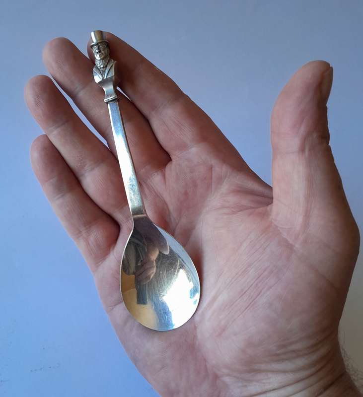 Solid Silver Paul Kruger Spoon to Commemorate `Battle of Amajuba`. Cape Mint. 40.66 grams.