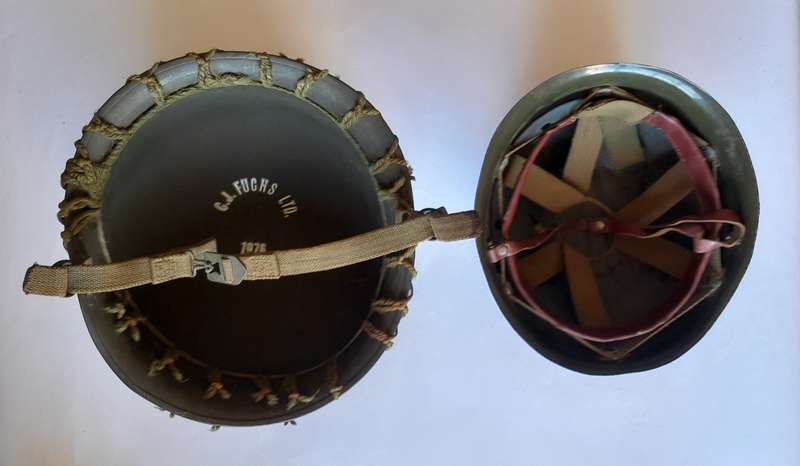 1976 SADF Border War Helmet by C.J.Fuchs Ltd. Complete and Original.