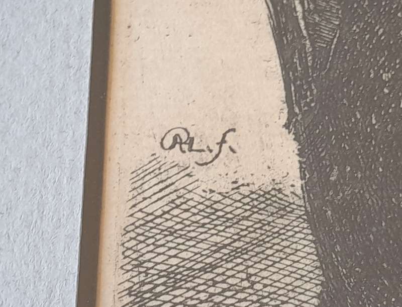 Rembrandt Van Rijn Litho Print "Artist's Mother Seated at a Table".No196. Gilt Framed(29.5x24.5cm).