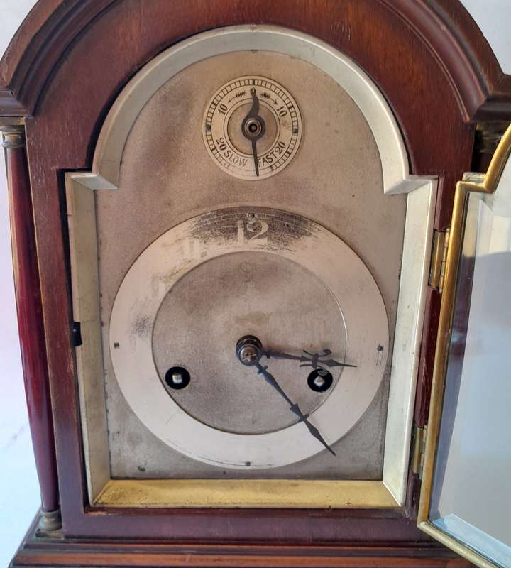 Antique Gustav Becker Mantel Clock in Mahogany Case. Working Condition.