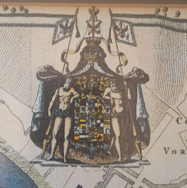 Early Map of 17th/18th Century Berlin. Framed (53x48cm).