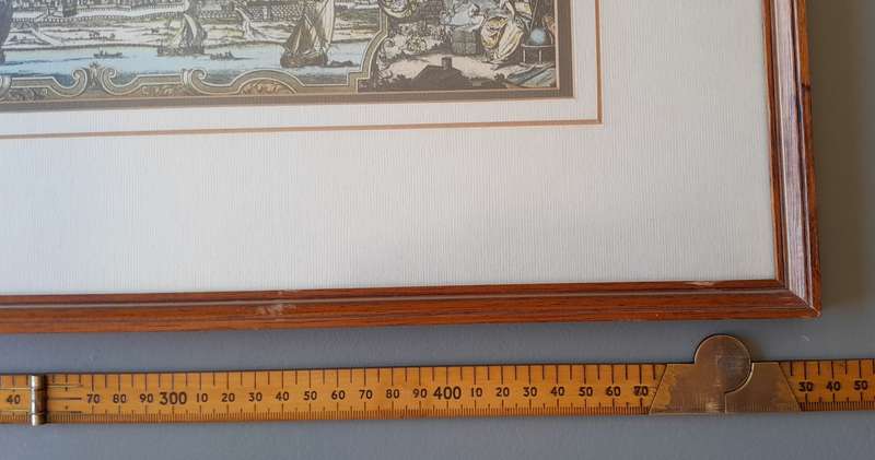 Early Map of 17th/18th Century Hamburg. Framed (53x48cm).