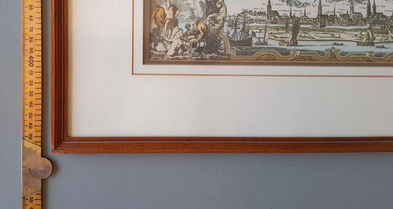 Early Map of 17th/18th Century Hamburg. Framed (53x48cm).