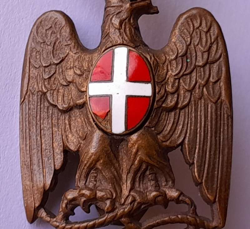 Rare WW2 Fascist Italian Africa Colonial Police Badge.  Screw Lugs Intact.