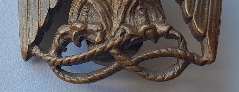 Rare WW2 Fascist Italian Africa Colonial Police Badge.  Screw Lugs Intact.