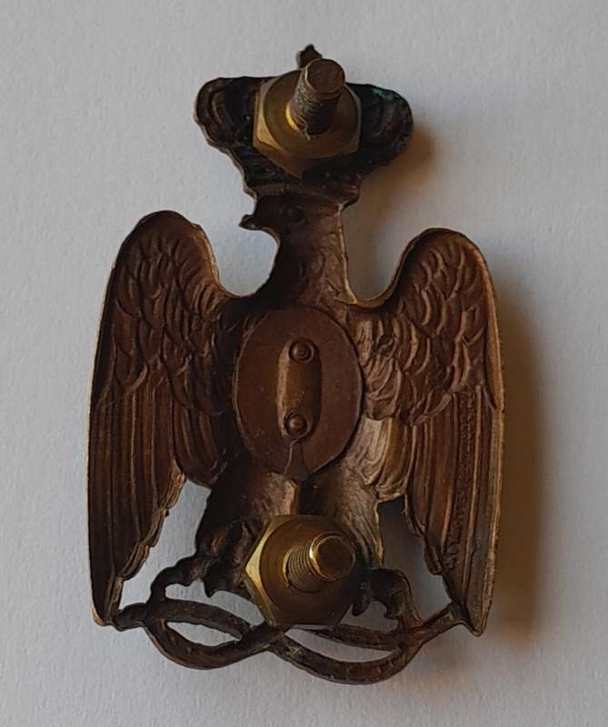 Rare WW2 Fascist Italian Africa Colonial Police Badge.  Screw Lugs Intact.