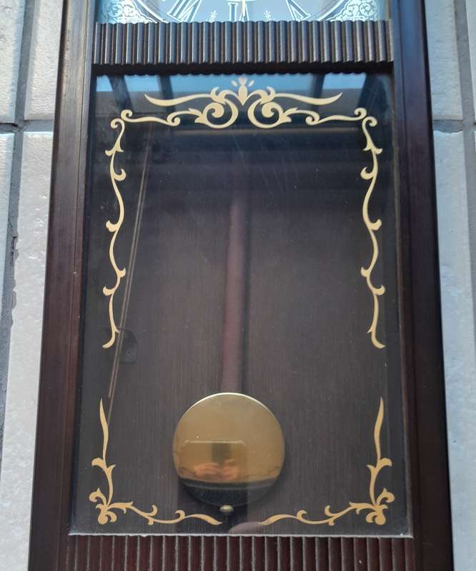 Vintage Japanese "Rythm" Hybrid Wall Clock. 81 x 26cm.