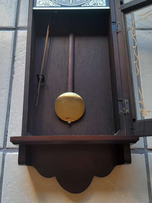 Vintage Japanese "Rythm" Hybrid Wall Clock. 81 x 26cm.