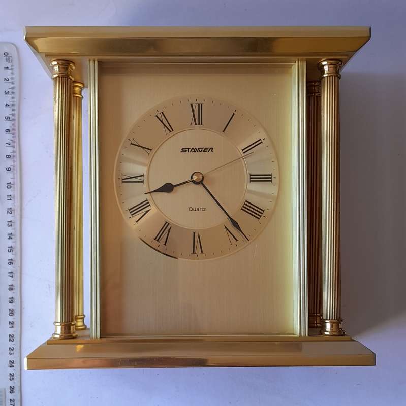Vintage West German Staiger Mantel Clock. 22x22cm.