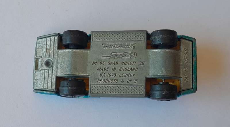 1973 Lesney Matchbox Die-Cast Saab Sonett III.  Opening Boot.