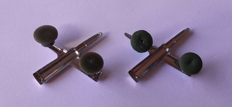 Pair SADF Ammunition Corps Collar Badges.  Pins Intact.