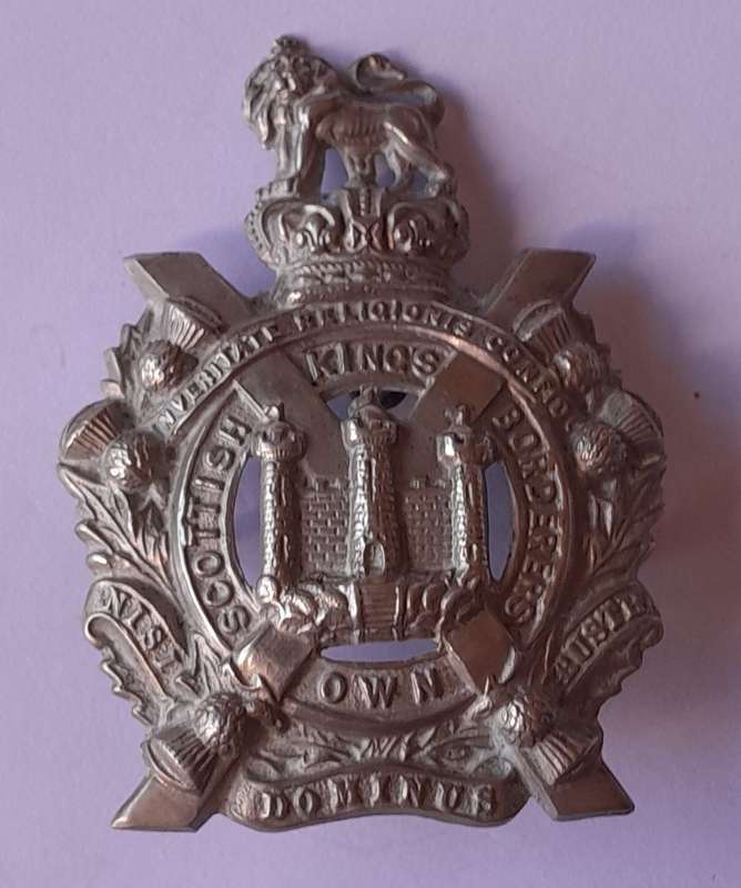 Boer War Kings Own Scottish Borderers Glengarry Badge.  Lugs Intact.