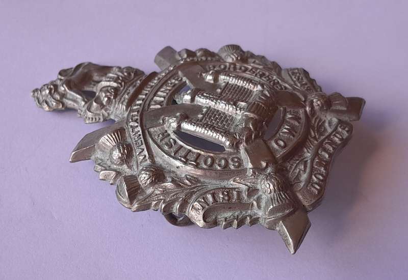 Boer War Kings Own Scottish Borderers Glengarry Badge.  Lugs Intact.