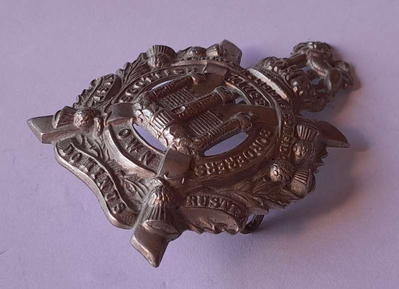 Boer War Kings Own Scottish Borderers Glengarry Badge.  Lugs Intact.