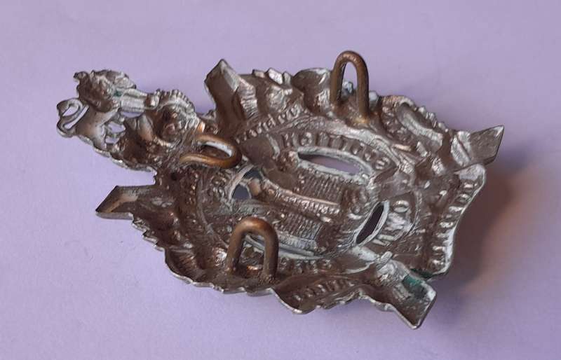 Boer War Kings Own Scottish Borderers Glengarry Badge.  Lugs Intact.