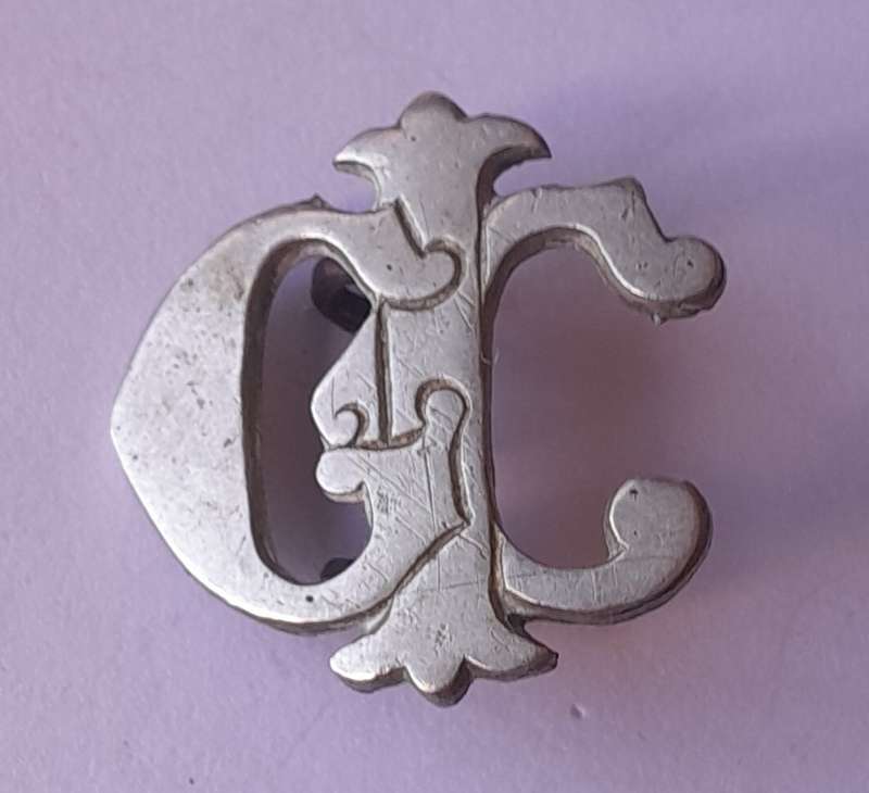 Rare Early Grey High Cadet Badge.  Lugs Intact.