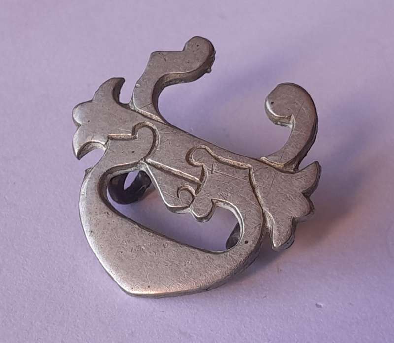 Rare Early Grey High Cadet Badge.  Lugs Intact.