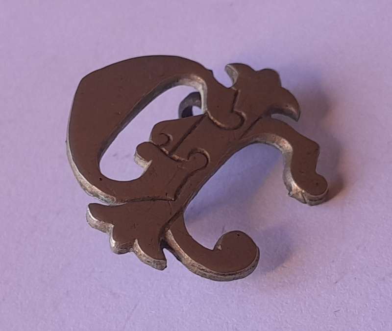 Rare Early Grey High Cadet Badge.  Lugs Intact.