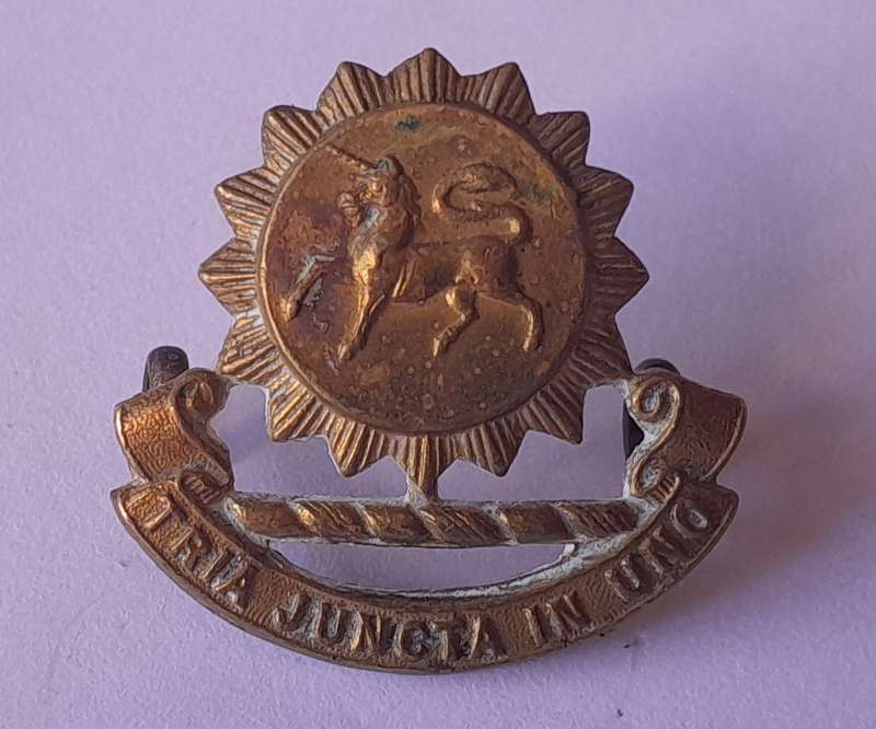 Rare Pair Early Grey High School Cadet Corps Collar Badges.  Lugs Intact.