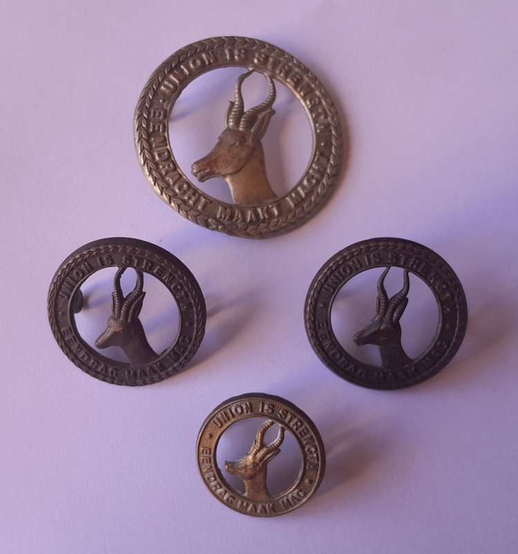 WW2 SA Infantry "Springbok" Badge Set.