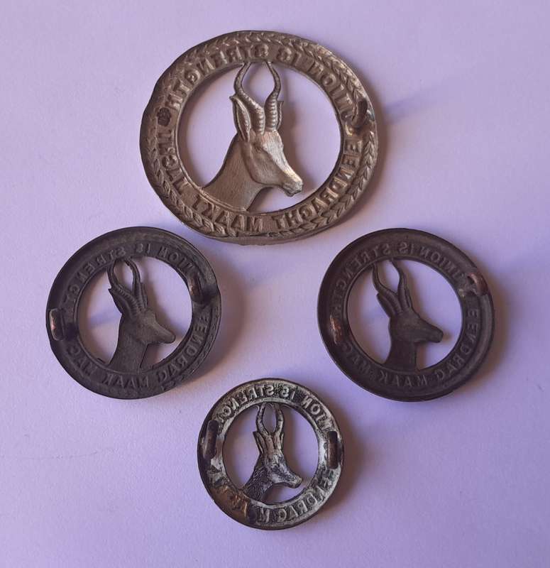 WW2 SA Infantry "Springbok" Badge Set.