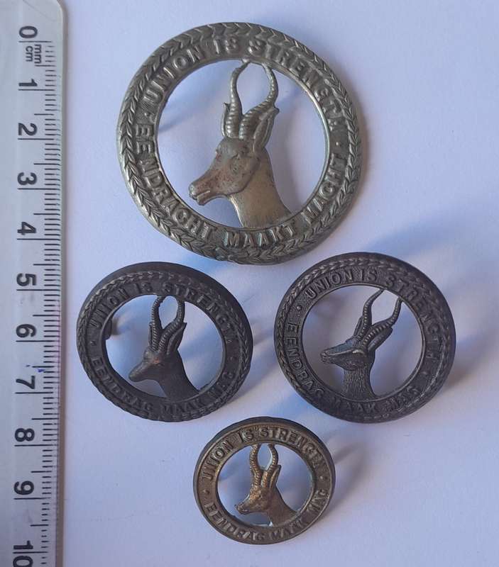 WW2 SA Infantry "Springbok" Badge Set.