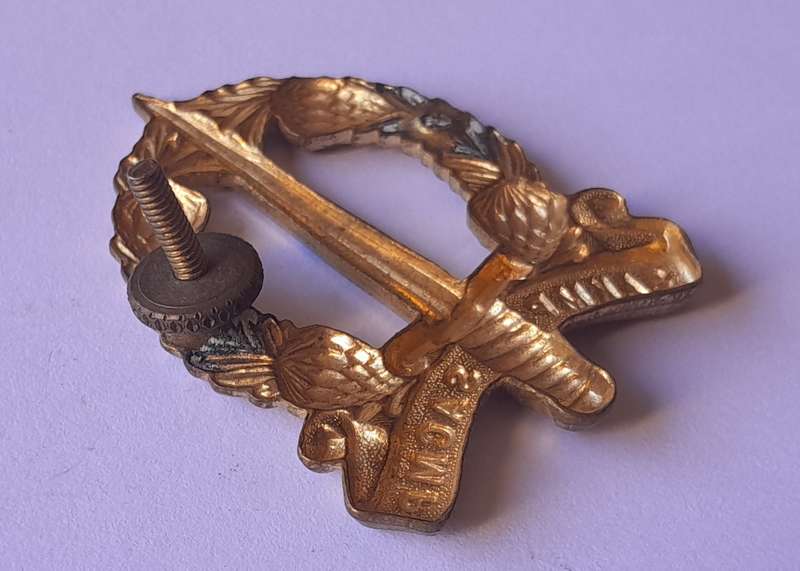 SA Corps of Military Police Cap Badge.  1 Screw Lug Intact.